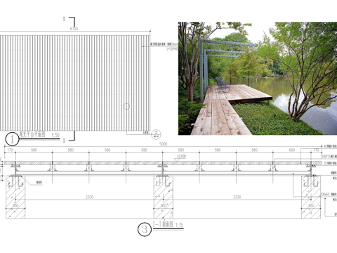 木平台 亲水台 观景台cad施工图