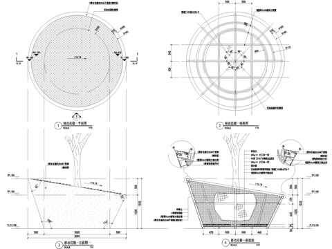 可移动花箱 树池 种植池 不锈钢花池 CAD施工图cad施工图