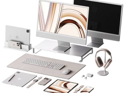  现代办公电子产品3d模型 