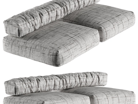  BOCA现代双人沙发 布艺沙发 模块沙发 客厅沙发 创意沙发3d模型 