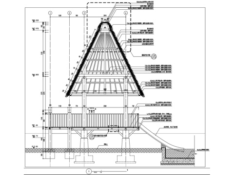 鸿坤理想海岸三套景观亭CAD施工图集cad施工图