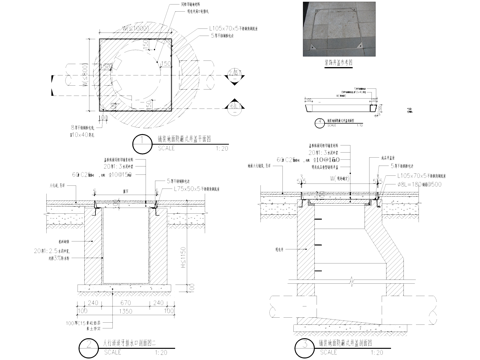 井盖节点 铺装地面隐蔽式 装饰井盖 盖板 排水口CAD施工图cad施工图cad施工图