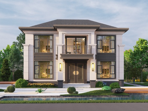  别墅建筑自建房 最新全套施工图设计cad施工图 