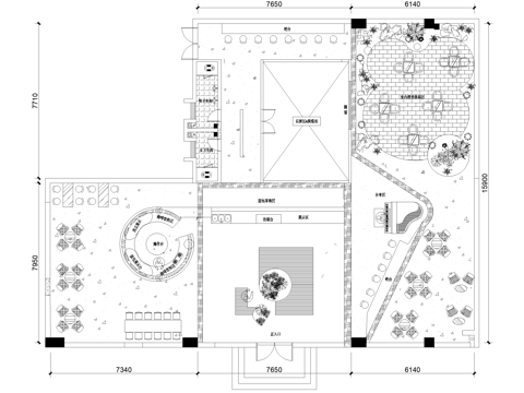 面包店平面图 甜品烘焙坊 咖啡厅cad施工图