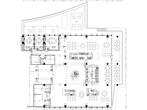 餐厅散座包间包厢平面图cad施工图