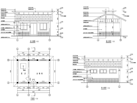灌溉管理房建筑CAD施工图详图cad施工图