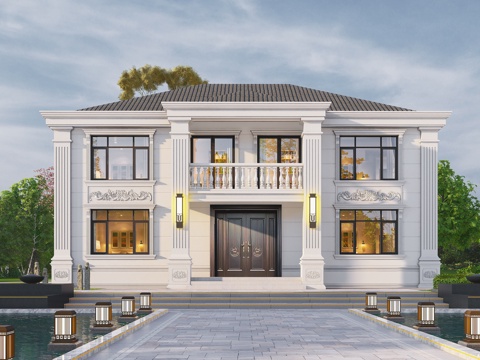 欧式别墅建筑自建房 最新全套施工图设计cad施工图