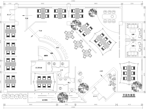 露营酒吧咖啡厅 日咖夜酒平面图 酒馆清吧cad施工图