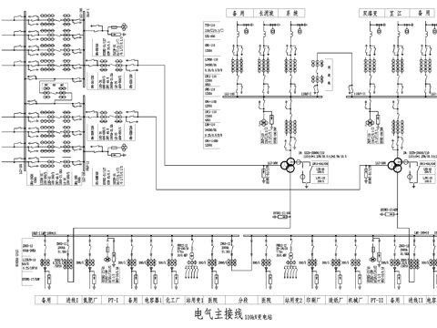 变电站 电气主接线图 系统图cad施工图