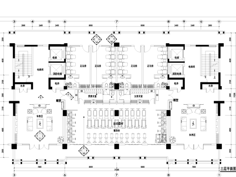 东城四季公寓大堂及健身室室内装饰CAD施工图集cad施工图cad施工图
