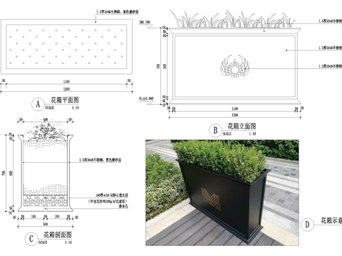 花箱CAD施工图cad施工图
