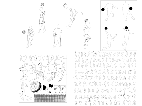 运动人物运动员CAD图库cad施工图