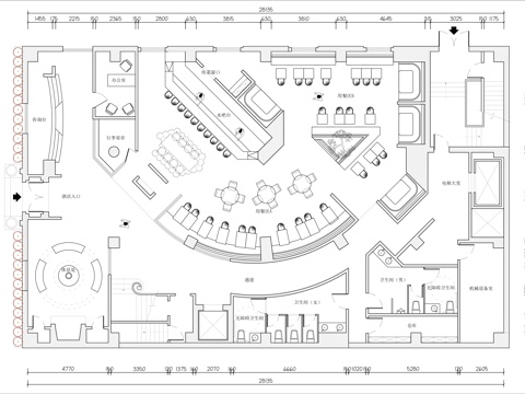 主题民宿餐厅 最新平面施工图设计cad施工图
