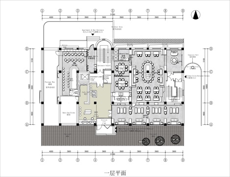 酒店民宿 酒吧餐厅 最新平面施工图设计cad施工图