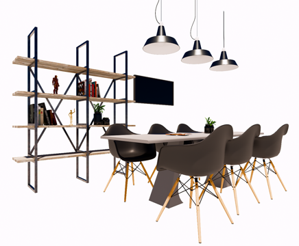 室内场景座椅组合su模型