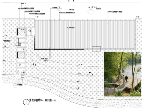 木平台 观景台 玻璃栏杆cad施工图