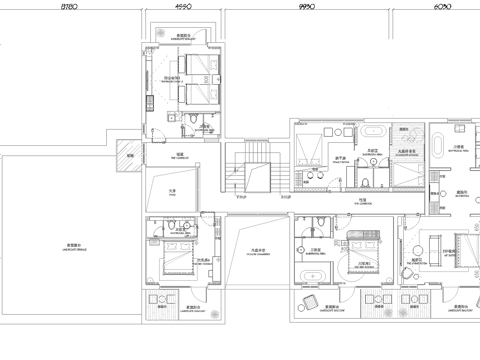休闲娱乐民宿 最新平面施工图设计cad施工图