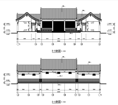 四合院自建房外观 最新全套施工图设计cad施工图