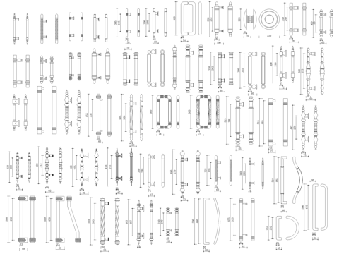 五金管件 门把手cad施工图