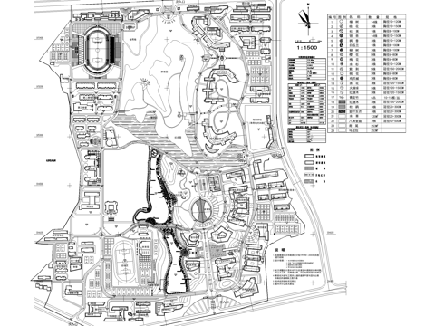 校园景观 大学学校规划 总平面图 植物绿化配置cad施工图