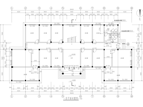 三层欧式办公楼建筑平面图cad施工图