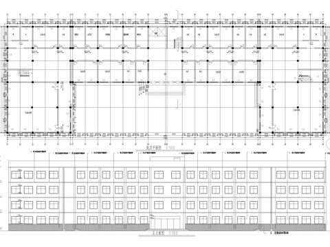 四层写字楼办公楼建筑cad施工图