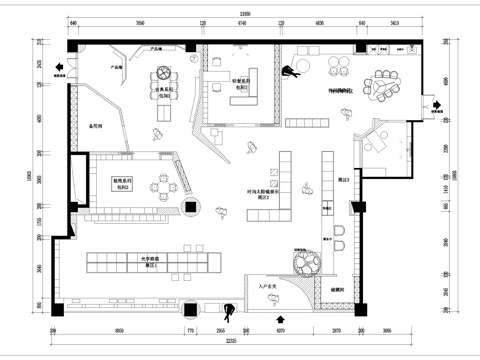 眼镜店 最新平面施工图设计cad施工图
