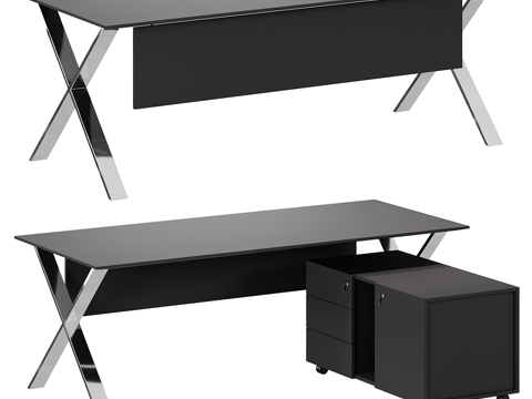  现代简约书桌 书桌 简约书桌 桌子3d模型 