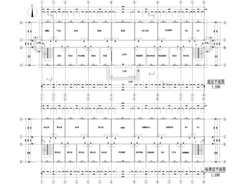 四层大学办公楼建筑cad施工图