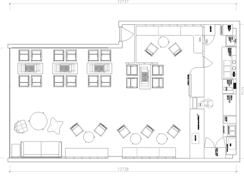 奶茶咖啡  最新平面施工图设计cad施工图