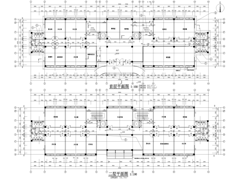 五层办公楼建筑cad施工图