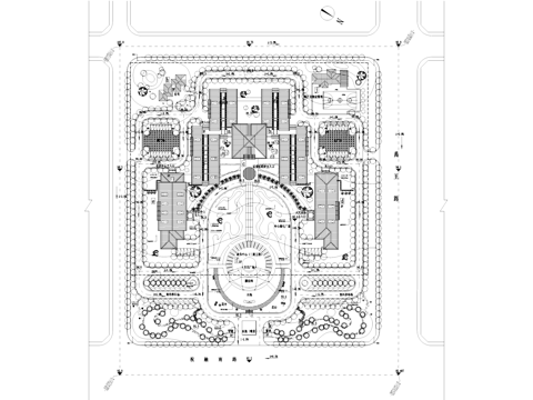 政府机构大院景观规划平面CAD施工图cad施工图