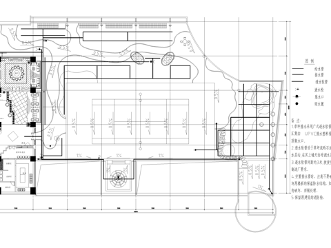 庭院花园景观给排水平面图cad施工图