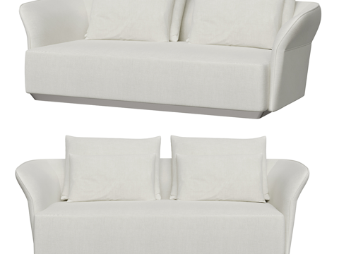  现代简约双人沙发 双人沙发 简约沙发 客厅沙发 蓝色沙发 抱3d模型 