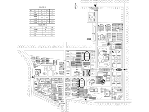 校园景观 大学学院学校校区 规划总平面图cad施工图