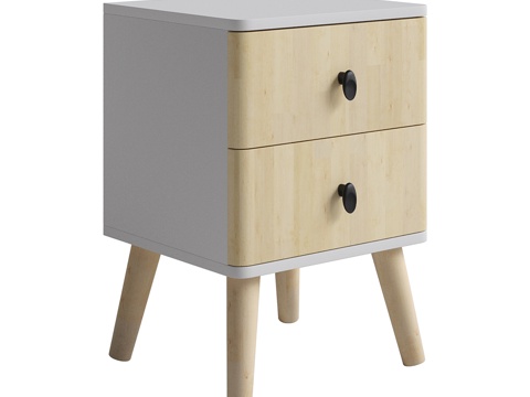  北欧简约床头柜 床头柜 装饰柜 矮柜3d模型 