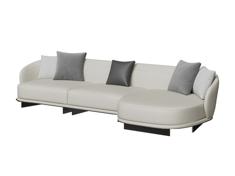  现代简约双人沙发 双人沙发 简约沙发 客厅沙发  抱枕3d模型 