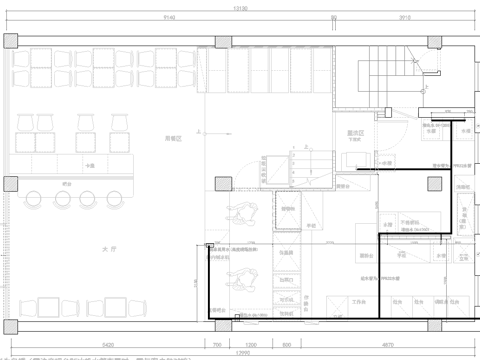 奶茶店 最新全套施工图设计cad施工图