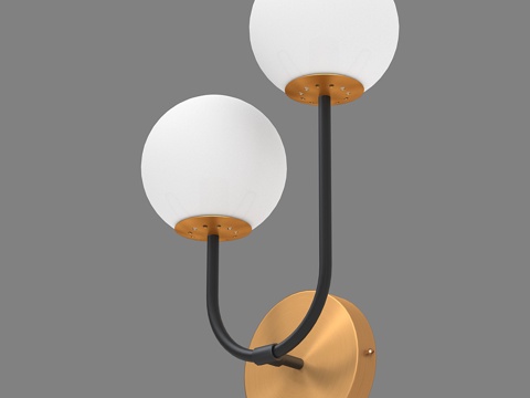  北欧简约壁灯 壁灯 简约壁灯 装饰壁灯 球形壁灯 装饰灯3d模型 