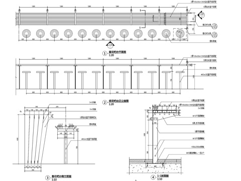 园林景观户外吧台CAD施工详图集cad施工图