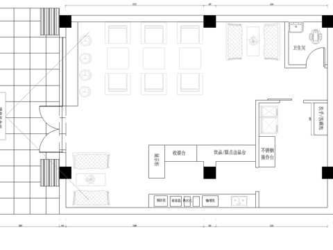 奶茶店 最新全套施工图设计cad施工图