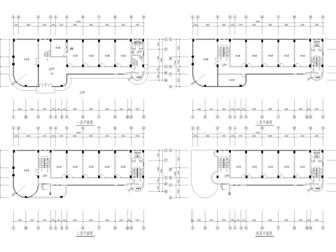 多层办公楼建筑平面图cad施工图