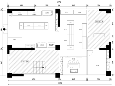 水果店 平面图 专卖店 果切茶室cad施工图