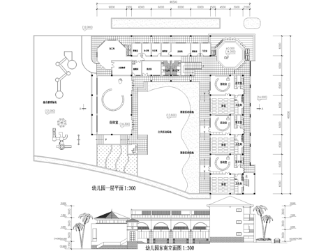 幼儿园建筑 三层托儿所cad施工图
