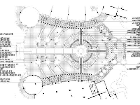 入口中轴广场 景观铺装平面图cad施工图cad施工图