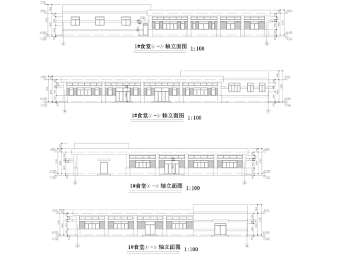 单层食堂建筑CAD施工图cad施工图