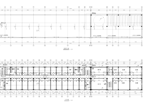 多层车间厂房办公宿舍工业建筑CAD施工图cad施工图