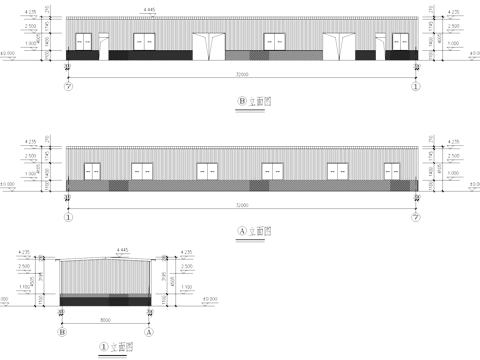 单层工地临时设施仓库办公工业建筑CAD施工图cad施工图
