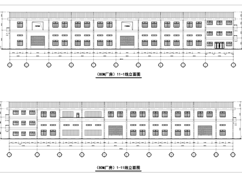 二层工业厂房车间及三层宿舍建筑CAD施工图.zipcad施工图