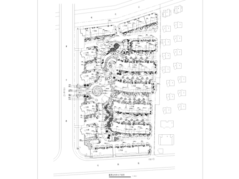 鑫唐佳苑小区景观植物绿化平面CAD施工图cad施工图